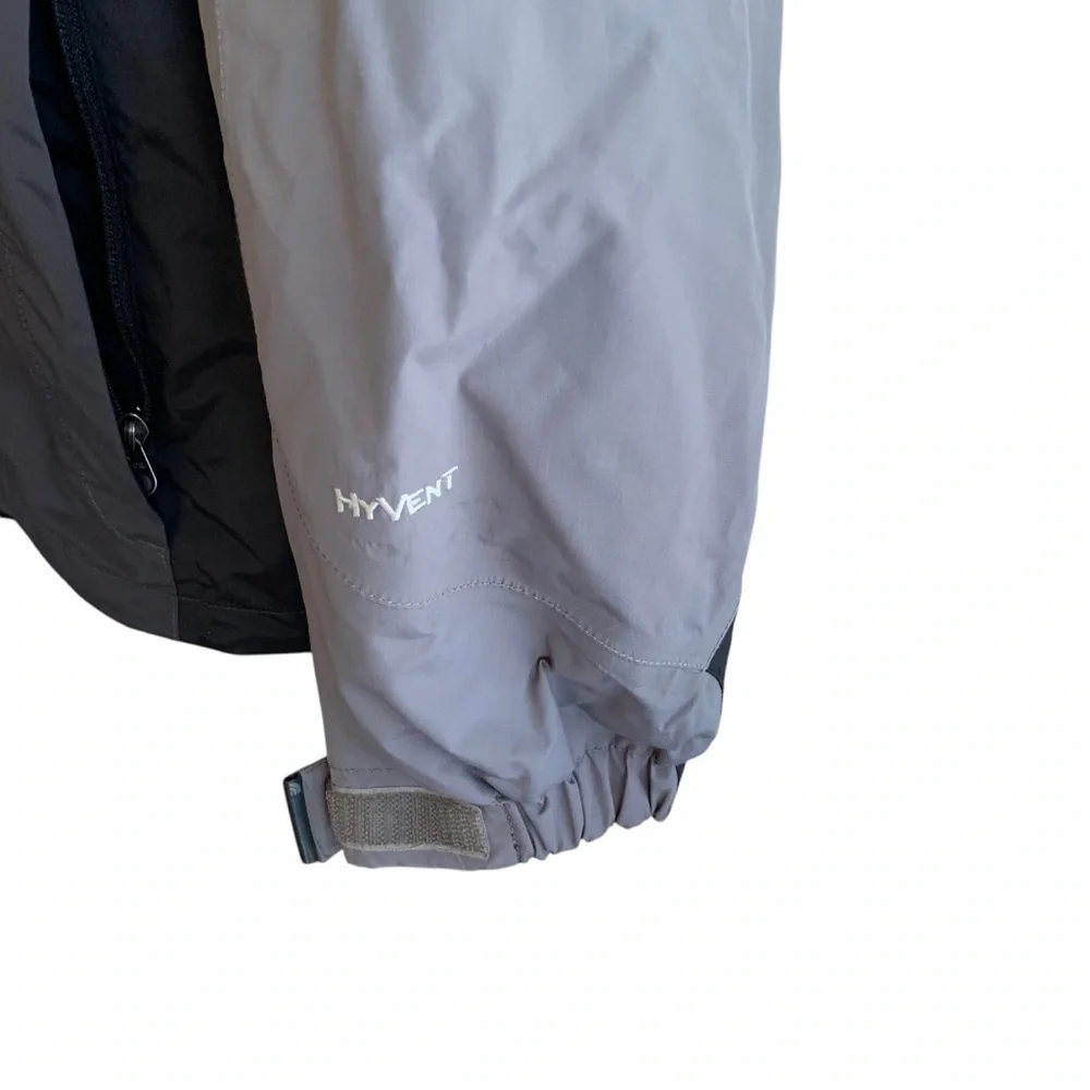 The North Face Men's Jacket Large Gray Black With Liner Hyvent Winter Coat